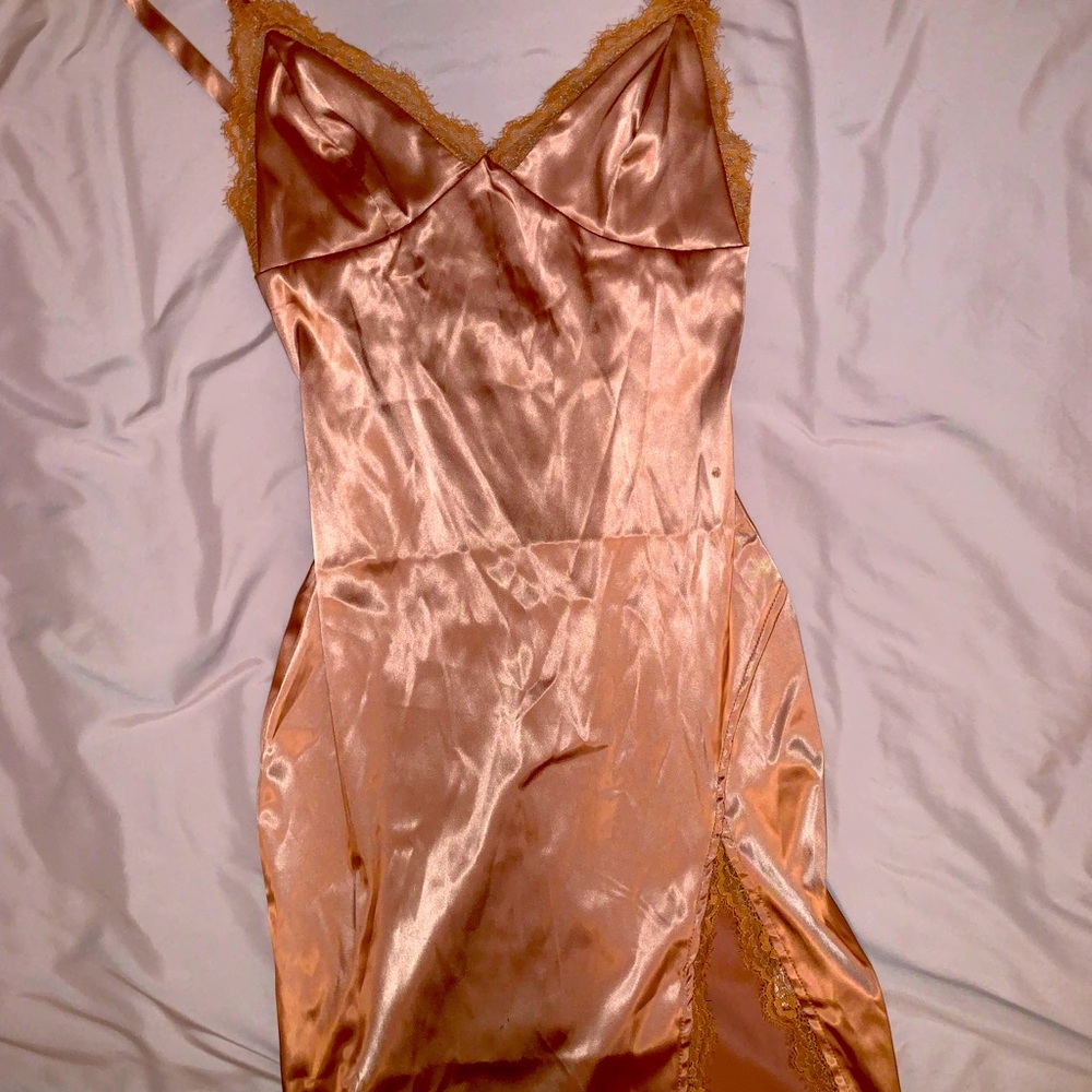 Mini slip dress with built in bra pads and a slip